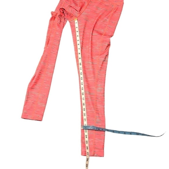 REEBOK Speedwick Leggings Women's Size Small Orange Striped Athletic - Picture 4 of 8